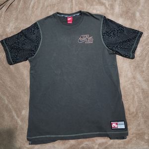 1982 Nike Air Swoosh Logo Cement Leopard Heavy T Shirt